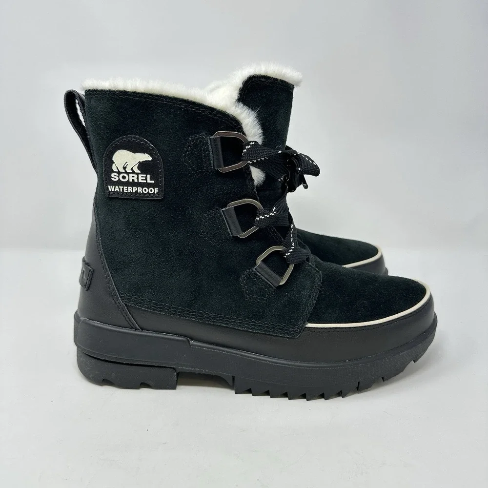 Sorel Women's Tivoli IV Waterproof Winter Leather Black Boots Size 10M